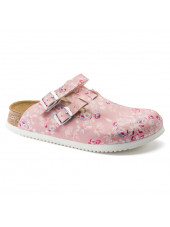 Medical Clogs pink flower, Birkenstock (Kay)