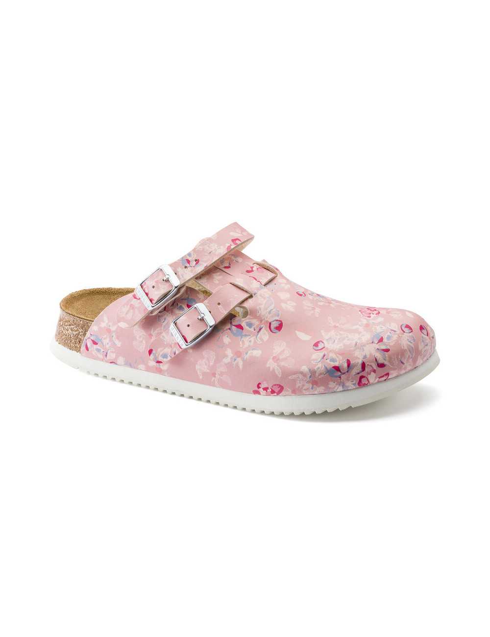 Medical Clogs pink flower, Birkenstock (Kay)