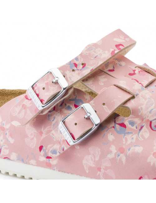 Medical Clogs pink flower, Birkenstock (Kay)