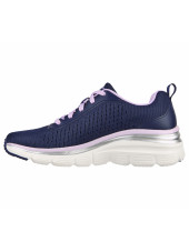 Baskets Femme Skechers Bleu marine et rose Fashion Fit Make moves (149277) gauche
