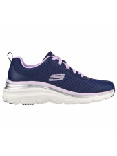 Baskets Femme Skechers Bleu marine et rose Fashion Fit Make moves (149277) droite