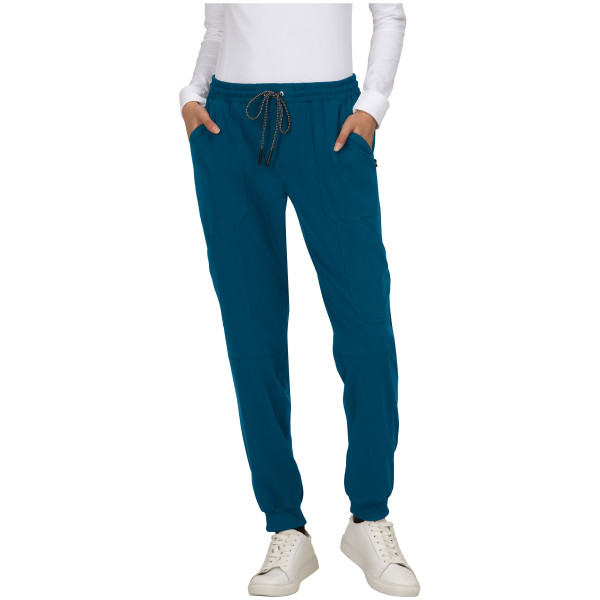 Pantalon médical Femme Koi "Good Vibe", collection Koi Next Gen (740) caraibe face