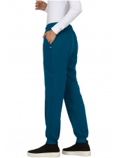 Pantalon médical Femme Koi "Good Vibe", collection Koi Next Gen (740) caraibe  gauche