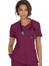 Blouse médicale Femme Koi "Katie", collection Koi Basics (374-) bordeaux face