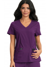 Blouse médicale Femme Koi "Becca", collection Koi Basics (373-) aubergine face