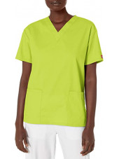 Blouse médicale Col V Femme, Dickies, 2 poches, Collection "EDS signature" (86706) jaune