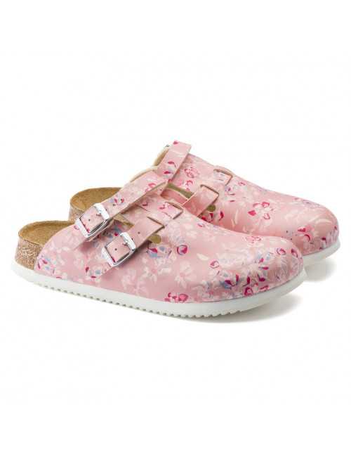 Sabots médicaux Fleuris Rose, Birkenstock (Kay) vue paire