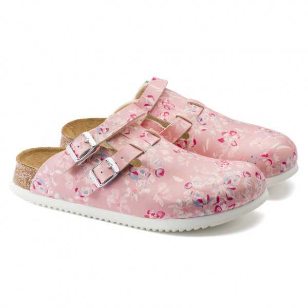 Medical Clogs pink flower, Birkenstock (Kay)