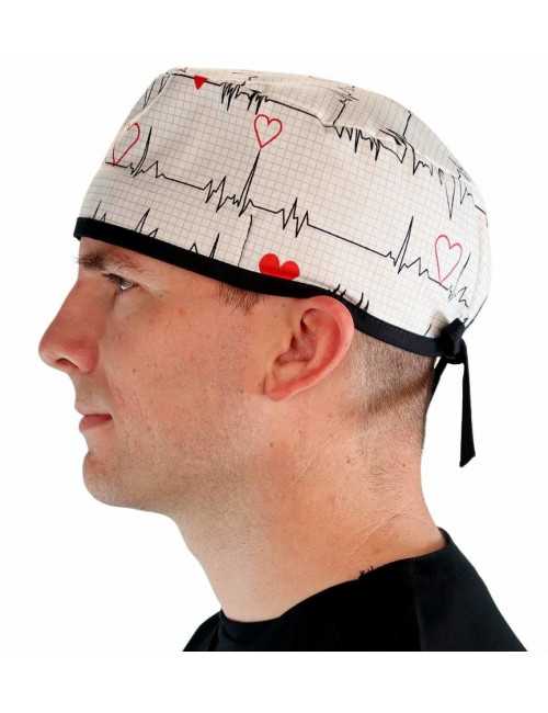 Calot médical "Battements de Coeur" (210-8487-BL) homme coté