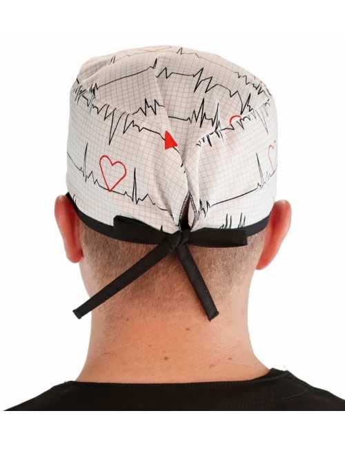 Calot médical "Battements de Coeur" (210-8487-BL) homme dos