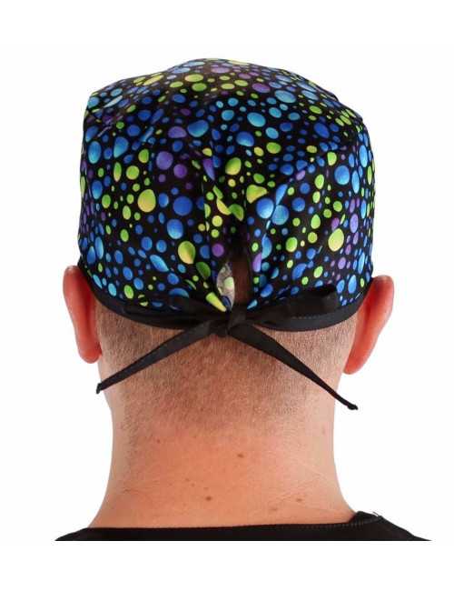 Gorra médica "Azul, verde, puntos púrpura" (210-8653-BL)