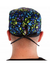 Gorra médica "Azul, verde, puntos púrpura" (210-8653-BL)