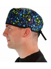 Gorra médica "Azul, verde, puntos púrpura" (210-8653-BL)