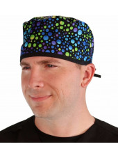 Gorra médica "Azul, verde, puntos púrpura" (210-8653-BL)
