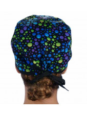 Gorra médica "Azul, verde, puntos púrpura" (210-8653-BL)