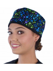 Gorra médica "Azul, verde, puntos púrpura" (210-8653-BL)
