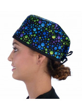 Gorra médica "Azul, verde, puntos púrpura" (210-8653-BL)