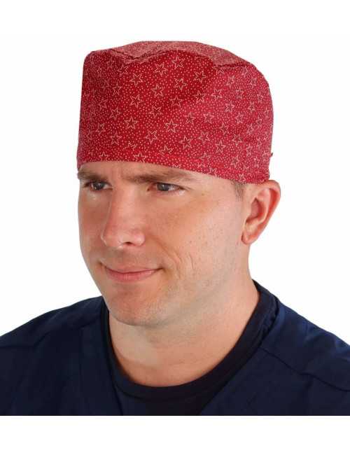 Calot médical "Etoiles rouges" (210-8873) homme face