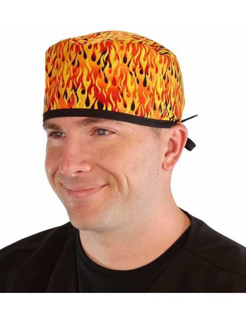 Calot médical "Flammes jaunes" (210-7748-BL) homme face