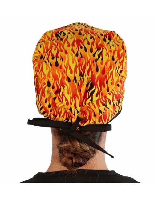 Medical Cap "Red Flames" (210-2040-BL)