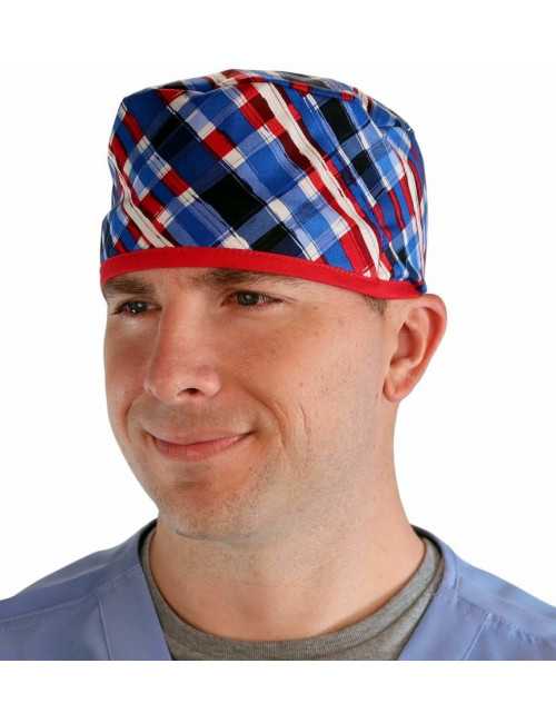 Medical Cap "Tricolour tiles" (210-8587-RE)