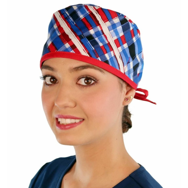 Medical Cap "Tricolour tiles" (210-8587-RE)