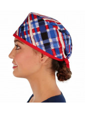 Calot médical "Carreaux tricolores" (210-8587-RE) femme coté