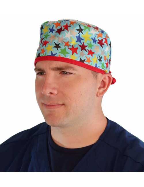 Medical Cap "Colored stars" (210-8813-RE)