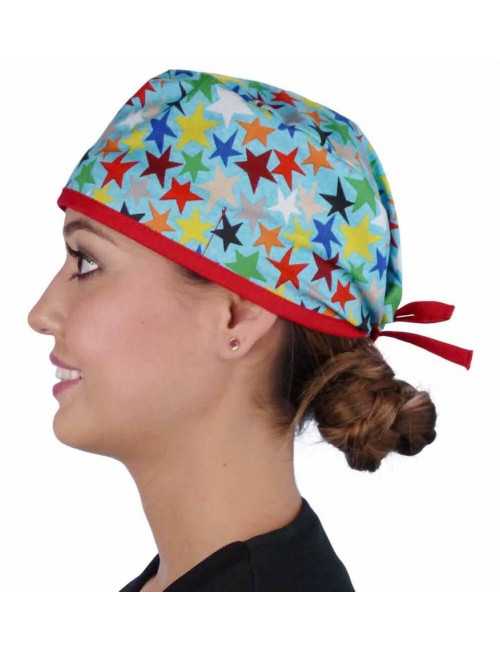 Medical Cap "Colored stars" (210-8813-RE)