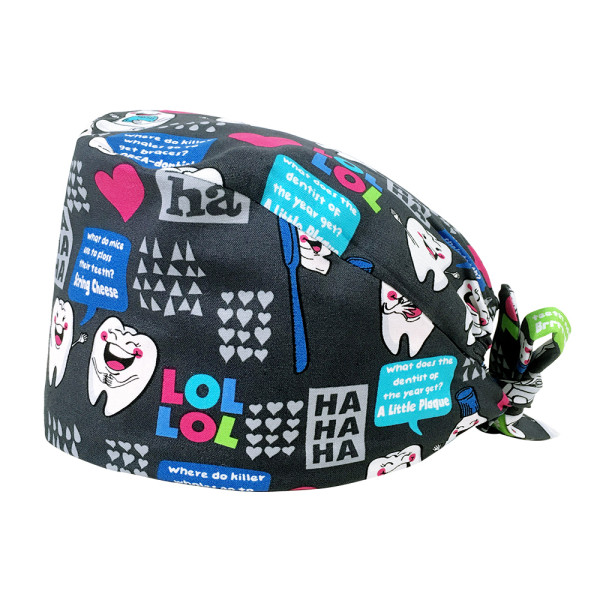 Gorra médica "Dientes sobre fondo azul carabeus" (209-22213)