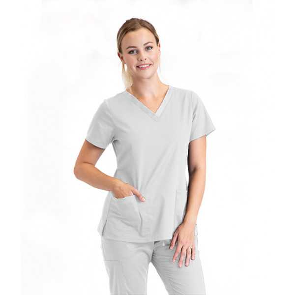 Blouse médicale 3 poches Femme, collection "Barco One Essentials" (BE004) blanc face
