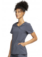Blouse Médicale Femme Antibactérienne Cherokee, Collection "Infinity" (2625A) gris anthracite droite