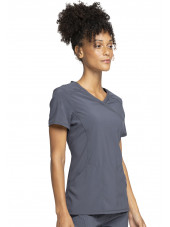 Blouse Médicale Femme Antibactérienne Cherokee, Collection "Infinity" (2625A) gris anthracite gauche