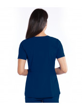 Blouse médicale femme, collection "Grey's Anatomy Edge" (GET047-) bleu marine dos