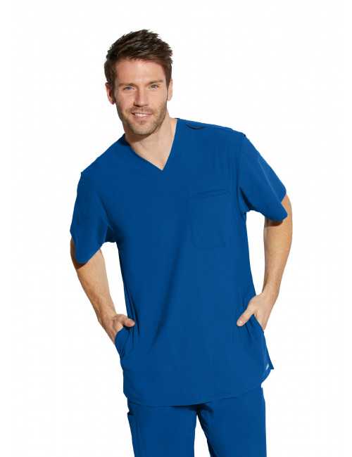 Blouse médicale homme, collection "Grey's Anatomy Edge" (GET042-) bleu royal face
