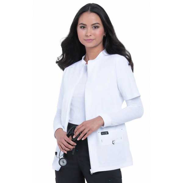 Blouse médicale Femme Koi "Madison", collection Koi Basics (1023-) blanc ouvert