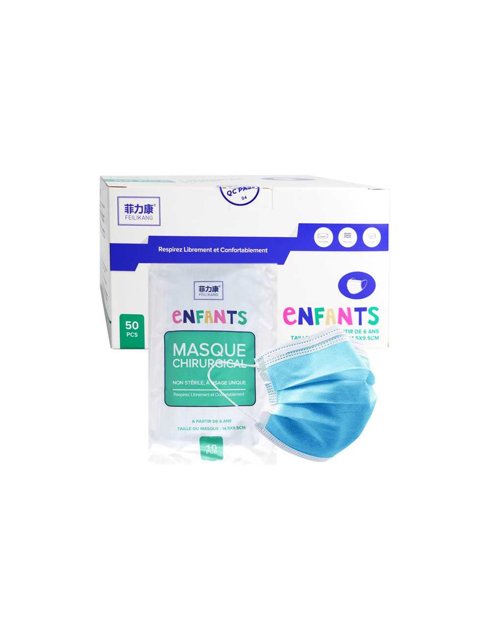 Masque chirurgical type IIR Enfant Filtration 98%