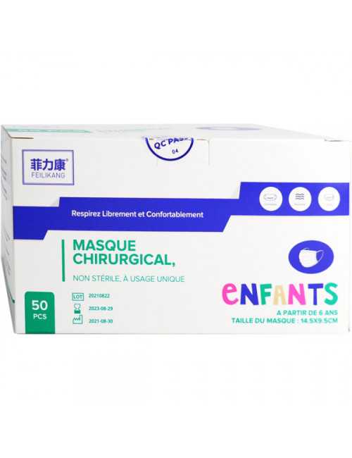 Pack de 50 - Masque Chirurgical type IIR Enfant (MASQ-CH-ENF) pack