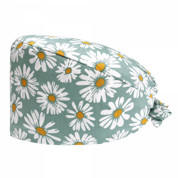 Medical cap "Green daisy flowers" (209-12177)