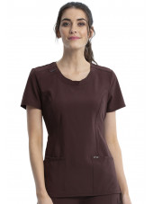 Blouse médicale antimicrobienne Femme Col rond, Cherokee, Collection "Infinity" (2624A) espresso