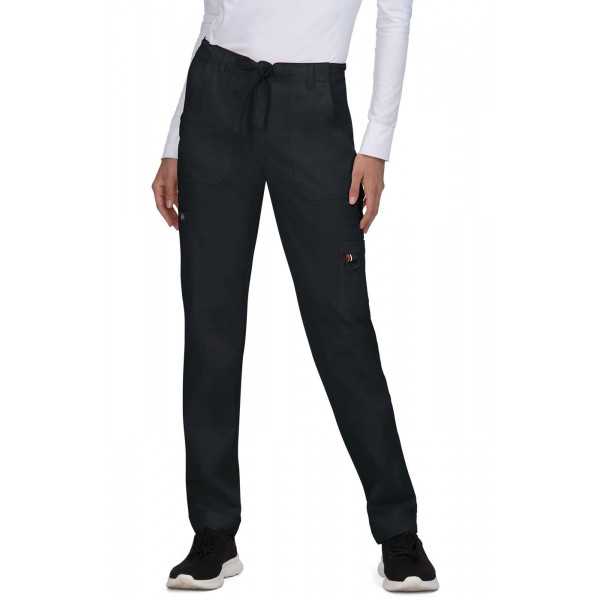 Pantalon médical Femme Koi "Sydney", collection Koi Stretch (753) noir face