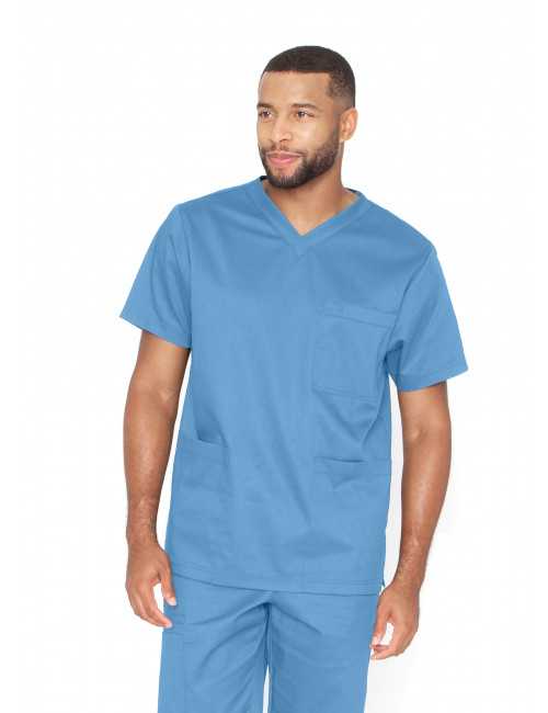 Blouse médicale 3 poches Unisexe, collection "Barco One Essentials" (BE002) bleu ciel face