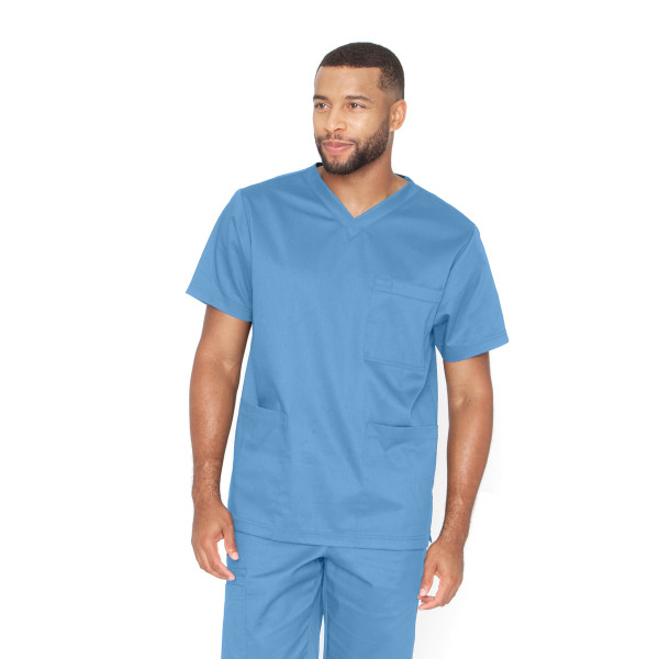 Blouse médicale 3 poches Unisexe, collection "Barco One Essentials" (BE002) bleu ciel face