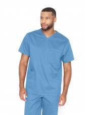 Blouse médicale 3 poches Unisexe, collection "Barco One Essentials" (BE002) bleu ciel face