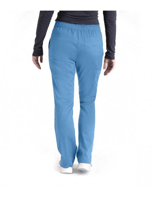 Pantalon médical élastique et cordon Femme, Barco One Essentials (BE004) bleu ciel dos