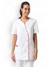 Blouse médicale Femme "Eugénie", Clinic Dress blanc et rose modele