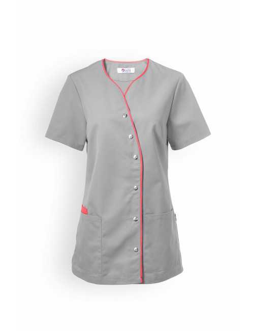 Blouse médicale Femme "Eugénie", Clinic Dress gris et rose modele