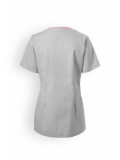 Blouse médicale Femme "Eugénie", Clinic Dress gris et rose dos