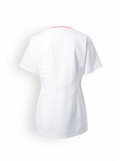 Blouse médicale Femme "Eugénie", Clinic Dress blanc et rose dos