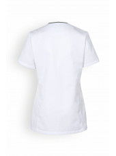 Blouse médicale Femme "Ella", Clinic Dress blanc et gris anthracite dos
